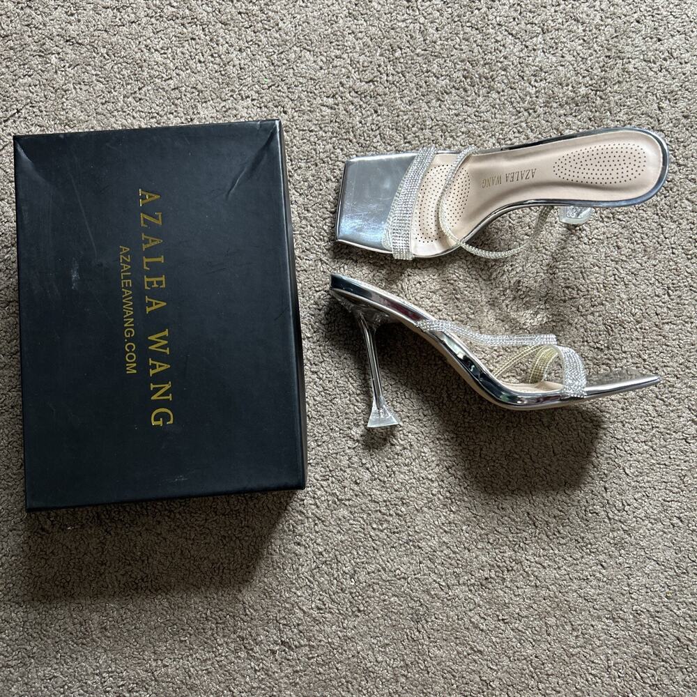 Women’s 8.5 Azalea Wang Got My Own Money Stiletto Sandal In Clear Steve